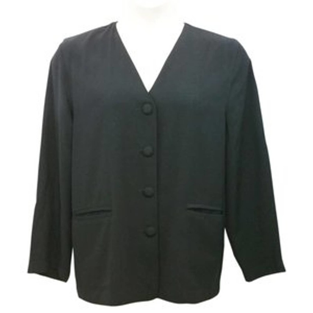 Harari Button Down Black Blouse M